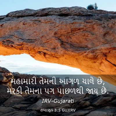 Picture 03 - હબાક્કુક 3:5 GUJIRV - મહામારી તેમની આગળ - Bible Verse Picture