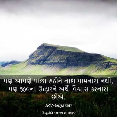 Picture 03 - હિબ્રૂઓને 10:39 GUJIRV - પણ આપણે પાછા હઠીને - Bible Verse Picture