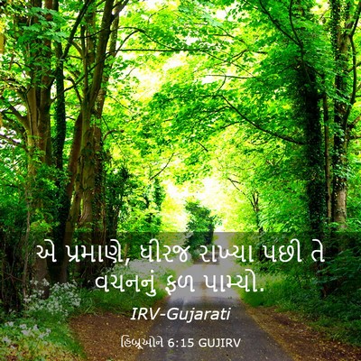 Picture 03 - હિબ્રૂઓને 6:15 GUJIRV - એ પ્રમાણે, ધીરજ - Bible Verse Picture