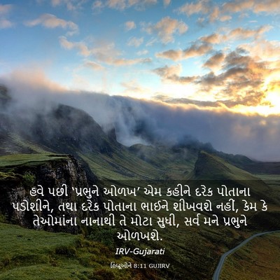 Picture 03 - હિબ્રૂઓને 8:11 GUJIRV - હવે પછી ‘પ્રભુને - Bible Verse Picture