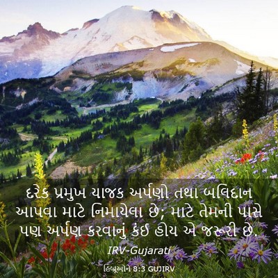Picture 03 - હિબ્રૂઓને 8:3 GUJIRV - દરેક પ્રમુખ યાજક - Bible Verse Picture