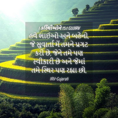 Picture 04 - 1 કરિંથીઓને 15:1 GUJIRV - હવે ભાઈઓ અને બહેનો, - Bible Verse Picture