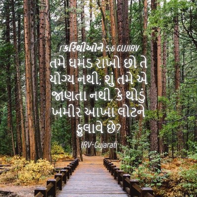 Picture 04 - 1 કરિંથીઓને 5:6 GUJIRV - તમે ઘમંડ રાખો છો તે - Bible Verse Picture