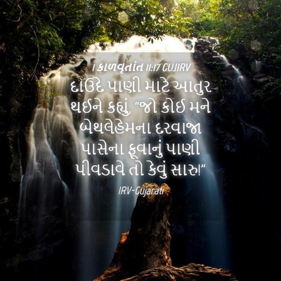 Picture 04 - 1 કાળવૃતાંત 11:17 GUJIRV - દાઉદે પાણી માટે - Bible Verse Picture