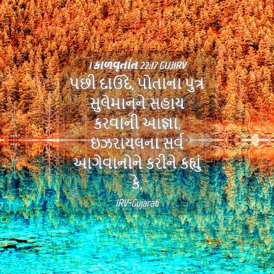Picture 04 - 1 કાળવૃતાંત 22:17 GUJIRV - પછી દાઉદે, પોતાના - Bible Verse Picture