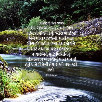 Picture 04 - 1 કાળવૃતાંત 28:2 GUJIRV - દાઉદ રાજાએ તેઓ - Bible Verse Picture