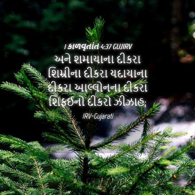 Picture 04 - 1 કાળવૃતાંત 4:37 GUJIRV - અને શમાયાના દીકરા - Bible Verse Picture
