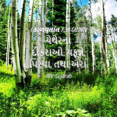 Picture 04 - 1 કાળવૃતાંત 7:38 GUJIRV - યેથેરના દીકરાઓ; - Bible Verse Picture