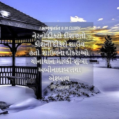 Picture 04 - 1 કાળવૃતાંત 9:39 GUJIRV - નેરનો દીકરો કીશ - Bible Verse Picture