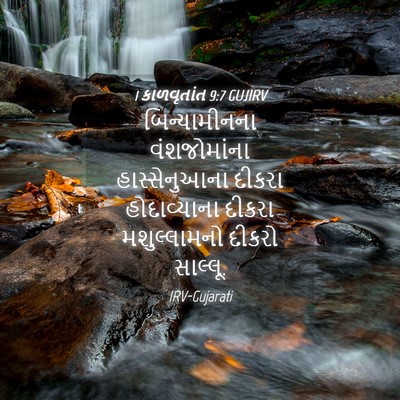 Picture 04 - 1 કાળવૃતાંત 9:7 GUJIRV - બિન્યામીનના - Bible Verse Picture