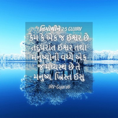 Picture 04 - 1 તિમોથીને 2:5 GUJIRV - કેમ કે એક જ ઈશ્વર - Bible Verse Picture