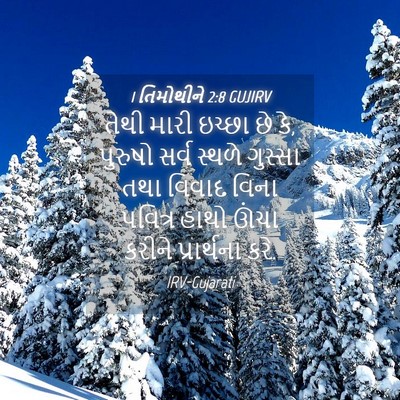 Picture 04 - 1 તિમોથીને 2:8 GUJIRV - તેથી મારી ઇચ્છા છે - Bible Verse Picture