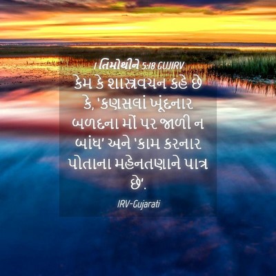 Picture 04 - 1 તિમોથીને 5:18 GUJIRV - કેમ કે શાસ્ત્રવચન - Bible Verse Picture