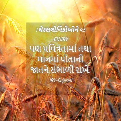 Picture 04 - 1 થેસ્સલોનિકીઓને 4:5 GUJIRV - પણ પવિત્રતામાં - Bible Verse Picture