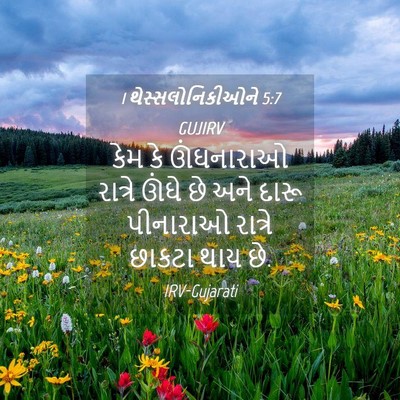 Picture 04 - 1 થેસ્સલોનિકીઓને 5:7 GUJIRV - કેમ કે ઊંઘનારાઓ - Bible Verse Picture