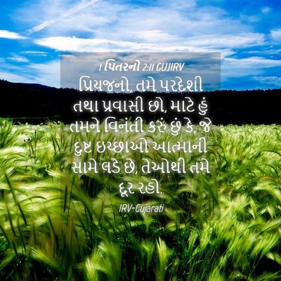 Picture 04 - 1 પિતરનો 2:11 GUJIRV - પ્રિયજનો, તમે - Bible Verse Picture