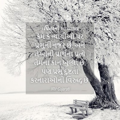 Picture 04 - 1 પિતરનો 3:12 GUJIRV - કેમ કે ન્યાયીઓ પર - Bible Verse Picture