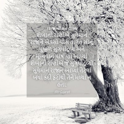 Picture 04 - 1 રાજાઓ 10:10 GUJIRV - શેબાની રાણીએ - Bible Verse Picture