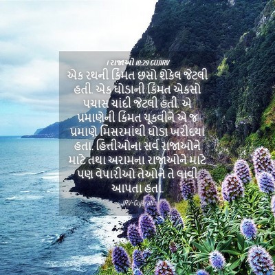 Picture 04 - 1 રાજાઓ 10:29 GUJIRV - એક રથની કિંમત છસો - Bible Verse Picture