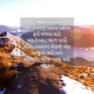 Picture 04 - 1 રાજાઓ 18:6 GUJIRV - તેથી તેઓએ આખા - Bible Verse Picture