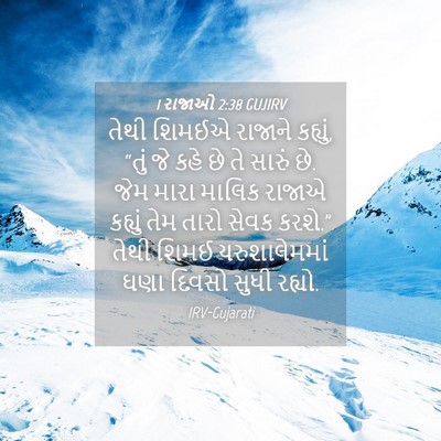 Picture 04 - 1 રાજાઓ 2:38 GUJIRV - તેથી શિમઈએ રાજાને - Bible Verse Picture