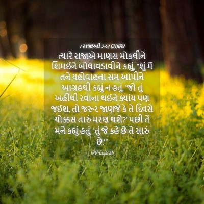 Picture 04 - 1 રાજાઓ 2:42 GUJIRV - ત્યારે રાજાએ માણસ - Bible Verse Picture
