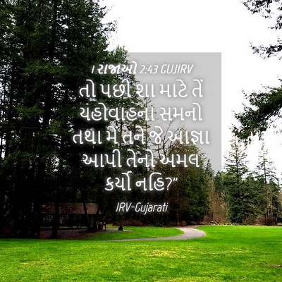 Picture 04 - 1 રાજાઓ 2:43 GUJIRV - તો પછી શા માટે તેં - Bible Verse Picture
