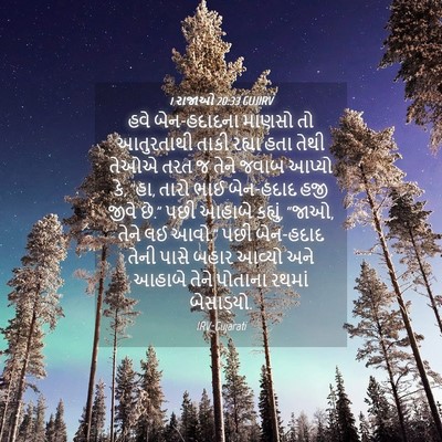 Picture 04 - 1 રાજાઓ 20:33 GUJIRV - હવે બેન-હદાદના - Bible Verse Picture