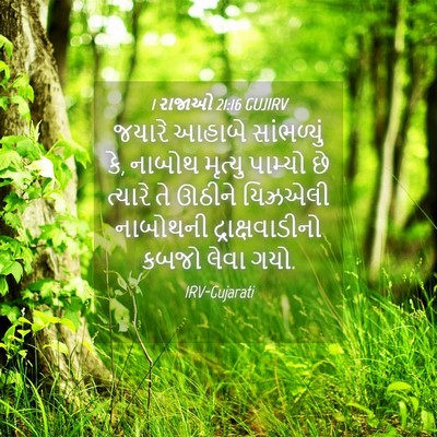 Picture 04 - 1 રાજાઓ 21:16 GUJIRV - જયારે આહાબે - Bible Verse Picture
