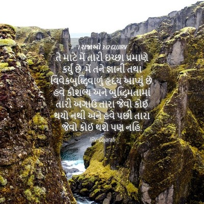 Picture 04 - 1 રાજાઓ 3:12 GUJIRV - તે માટે મેં તારી - Bible Verse Picture