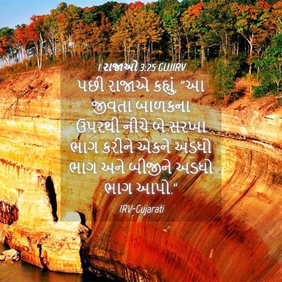 Picture 04 - 1 રાજાઓ 3:25 GUJIRV - પછી રાજાએ કહ્યું, - Bible Verse Picture