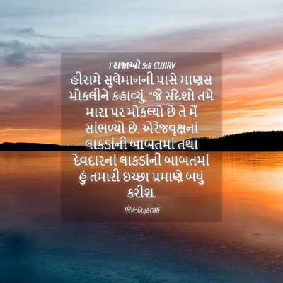 Picture 04 - 1 રાજાઓ 5:8 GUJIRV - હીરામે સુલેમાનની - Bible Verse Picture