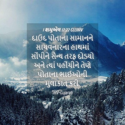 Picture 04 - 1 શમુએલ 17:22 GUJIRV - દાઉદ પોતાના - Bible Verse Picture
