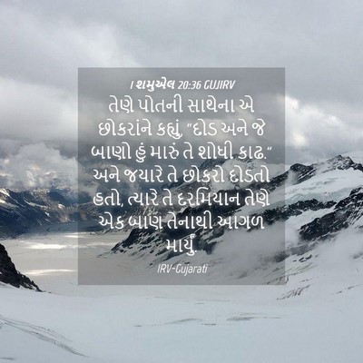 Picture 04 - 1 શમુએલ 20:36 GUJIRV - તેણે પોતની સાથેના - Bible Verse Picture