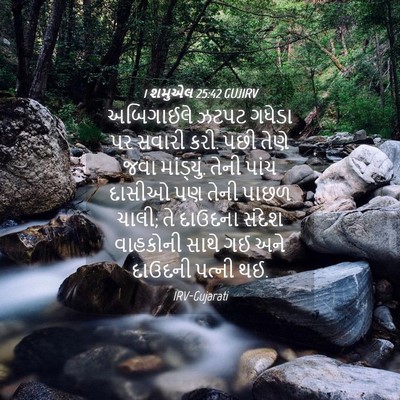 Picture 04 - 1 શમુએલ 25:42 GUJIRV - અબિગાઈલે ઝટપટ - Bible Verse Picture
