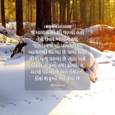 Picture 04 - 1 શમુએલ 4:17 GUJIRV - જે માણસ સંદેશો - Bible Verse Picture