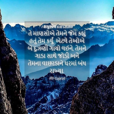 Picture 04 - 1 શમુએલ 6:10 GUJIRV - તે માણસોએ તેમને - Bible Verse Picture
