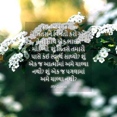 Picture 04 - 2 કરિંથીઓને 12:18 GUJIRV - મેં તિતસને વિનંતી - Bible Verse Picture