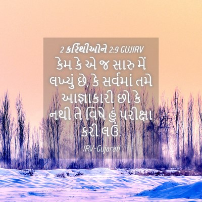 Picture 04 - 2 કરિંથીઓને 2:9 GUJIRV - કેમ કે એ જ સારુ મેં - Bible Verse Picture