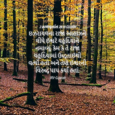 Picture 04 - 2 કાળવૃતાંત 28:19 GUJIRV - ઇઝરાયલના રાજા - Bible Verse Picture