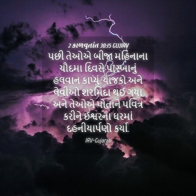 Picture 04 - 2 કાળવૃતાંત 30:15 GUJIRV - પછી તેઓએ બીજા - Bible Verse Picture