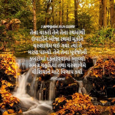 Picture 04 - 2 કાળવૃતાંત 35:24 GUJIRV - તેના ચાકરો તેને - Bible Verse Picture