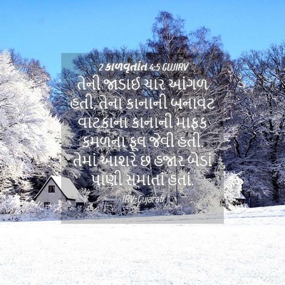 Picture 04 - 2 કાળવૃતાંત 4:5 GUJIRV - તેની જાડાઈ ચાર - Bible Verse Picture