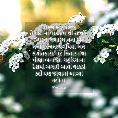 Picture 04 - 2 કાળવૃતાંત 9:11 GUJIRV - તે ચંદનના - Bible Verse Picture