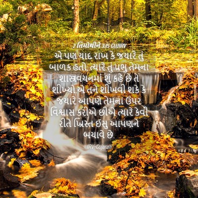 Picture 04 - 2 તિમોથીને 3:15 GUJIRV - એ પણ યાદ રાખ કે - Bible Verse Picture