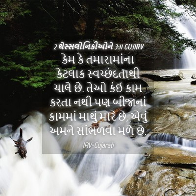 Picture 04 - 2 થેસ્સલોનિકીઓને 3:11 GUJIRV - કેમ કે તમારામાંના - Bible Verse Picture