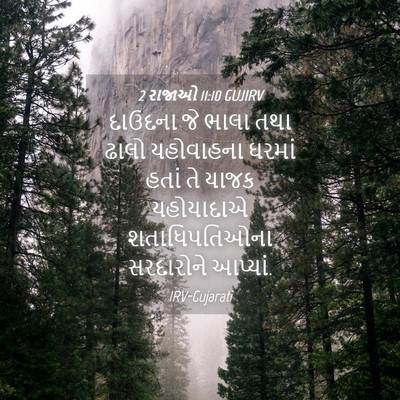Picture 04 - 2 રાજાઓ 11:10 GUJIRV - દાઉદના જે ભાલા તથા - Bible Verse Picture