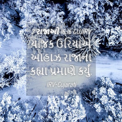 Picture 04 - 2 રાજાઓ 16:16 GUJIRV - યાજક ઉરિયાએ આહાઝ - Bible Verse Picture