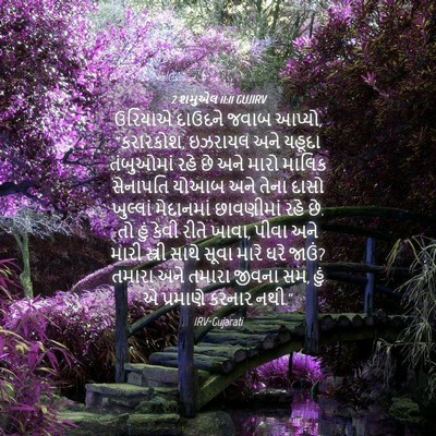 Picture 04 - 2 શમુએલ 11:11 GUJIRV - ઉરિયાએ દાઉદને - Bible Verse Picture