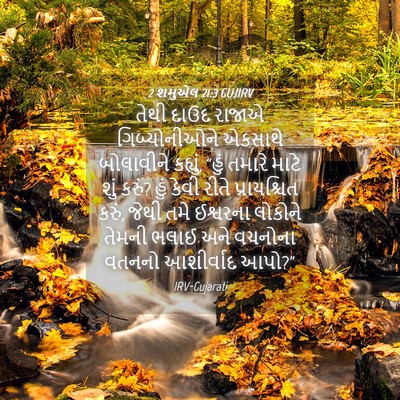 Picture 04 - 2 શમુએલ 21:3 GUJIRV - તેથી દાઉદ રાજાએ - Bible Verse Picture
